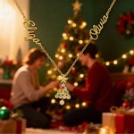 Henkilökohtainen Star joulukuusi syntymäkivi kaulakoru nimet Dainty korut joululahja äiti isoäiti vaimo