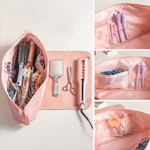 Personalized Birth Flower Bouquet Hair Tools Portable Travel Bag with Name and Heat Resistant Mat Travel Essentials Gift for Women