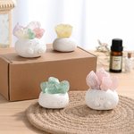 Personalisierte gravierten Text Kristall Aromatherapie Diffusor Ornament mit Aromatherapie Öl Entspannung Geburtstag Geschenk für Familie Freund