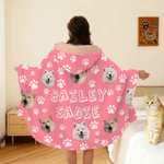 Personalized Multicoloured Pet Photos Soft Hooded Blanket with Name Home Decor Birthday Christmas Gift for Pet Lovers