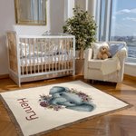 Personalized Boho Farm Animal Soft Baby Blanket with Name and Tassels Birthday Baby Shower Gift for Newborns New Parents