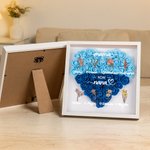 Personalisierte erste Mama jetzt Oma Geburt Blume Liebe Papier Blume Schatten Box Rahmen mit Namen und Titel Muttertag Geburtstag Geschenk für Mama Oma