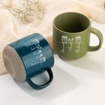 Personalised Minimalist 1-6 Footprints Line Art 12 oz Ceramic Mug with Names Daily Use Anniversary Birthday Gift for Family