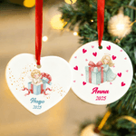 Personalised Christmas Angel Christmas Ceramic Ornament with Name and Date Tree Home Decor Christmas Gift for Family Friends