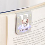 Personalized Cute Animal Cloud Multicolor Magnetic PU Leather Bookmark Clip with Name Daily Use Birthday Gift for Bookworms Book Lovers