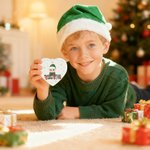 Personalized Cartoon Character Christmas Hat Ceramic Ornament with Name Home Tree Decor Christmas Gift for Boys Girls