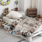 Manta suave personalizada con 10 fotos familiares y 1 a 8 nombres y texto regalo de cumpleaños Día de la Madre Día del Padre para familia