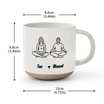 Personalised Line Art Style Dog Cat Character Design 12 oz Ceramic Mug with Handle and Name Memorial Gift for Pet Lovers Friends