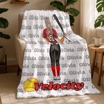 Personalized Softball Character Soft Throw Blanket with Team Name and Number Game Day Senior Night Team Gift for Team Members Softball Players