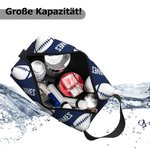 Personalisierte Fußball-Basketball-Motiv Tragbare Kulturtasche mit Namen und Reißverschluss Reisezubehör Geburtstagsgeschenk für Ballsportliebhaber