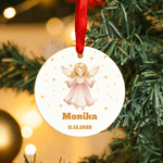 Personalised Christmas Angel Christmas Ceramic Ornament with Name and Date Tree Home Decor Christmas Gift for Family Friends