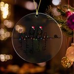 Personalized Line Art Character Cat Dog Acrylic Ceramic Ornament with Name Home Decor Christmas Gift for Family Pet Owner Couple