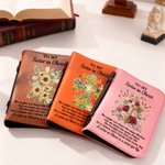 Gepersonaliseerd Kruis Bloemen Bijbelverzen PU Lederen Boekomslag met Naam Verjaardag Doop Cadeau voor Christenen Vrouwen