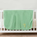 Personalised Multi-Color Embroidered Birth Flower Soft Baby Blanket with Name Birthday Christmas Gift for Newborn Dad Mom