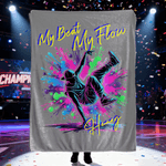 Personalised My Beat My Flow Colour Gradient Graffiti Street Dance Silhouette Soft Throw Blanket with Name Birthday Christmas Gift for Dancers