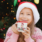 Personalised Christmas Cartoon Character Kid 12 oz Colored Rim Enamel Mug with Name Christmas Gift for Boys and Girls