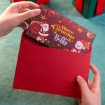 Personalised Santa Claus Reindeer Christmas Cash Envelope with Money Clip and Name Christmas Gift for Friends Family