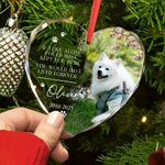 Personalised Paw Print Photo Heart Round Ornament with Name and Year Tree Decor Birthday Memorial Christmas Gift for Pet Lovers Owners