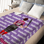Personalized Softball Character Soft Throw Blanket with Team Name and Number Game Day Senior Night Team Gift for Team Members Softball Players