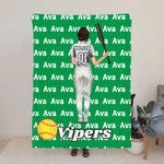 Personalized Softball Character Soft Throw Blanket with Team Name and Number Game Day Senior Night Team Gift for Team Members Softball Players