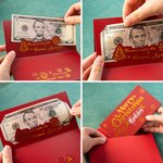 Personalised Santa Claus Reindeer Christmas Cash Envelope with Money Clip and Name Christmas Gift for Friends Family