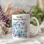 Personalised  Cross Floral Bible Verses 11 oz 15 oz Ceramic Coffee Mug with Name Birthday Baptism Gift for Christians Women