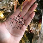 Personalized Line Art Character Cat Dog Acrylic Ceramic Ornament with Name Home Decor Christmas Gift for Family Pet Owner Couple