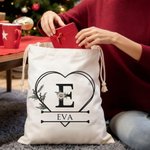 Bolsa de regalo personalizada con flor de nacimiento inicial y nombre regalo de cumpleaños aniversario y Navidad para familia y amigos
