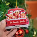 Personalised Cute 1-12 Gingerbread Men Family Christmas Ornament with Names and Year Christmas Tree Decor Holiday Gift for Family