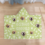 Personalized Multicoloured Pet Photos Soft Hooded Blanket with Name Home Decor Birthday Christmas Gift for Pet Lovers