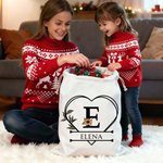 Bolsa de regalo personalizada con flor de nacimiento inicial y nombre regalo de cumpleaños aniversario y Navidad para familia y amigos