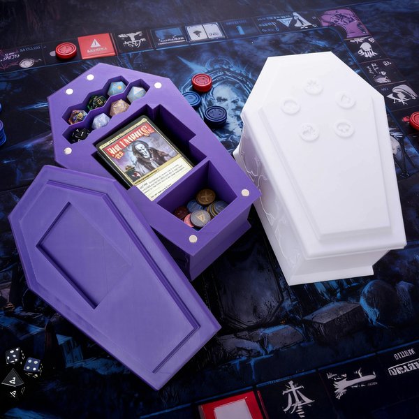 Personalized Gothic Style Multicolour 3D Printed Card Storage Box with Text  Birthday Christmas Gift for Friends TCG Lovers EDH Commanders