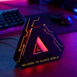 Support de téléphone LED multicolore personnalisé avec télécommande Texte et lettres Décoration de bureau pour salle de jeux Cadeau pour les amateurs de jeux