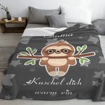 Personalisierte niedliche Faultier Decke mit Text und Namen Muttertag Geburtstag Weihnachten Geschenk für Kinder Damen
