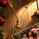 Personalisierte Weihnachtsbaum 2-18 Birthstones Halskette mit Namen Dainty Schmuck Weihnachtsgeschenk für Mama Oma Frau