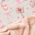Personalized Pink Christmas Style Soft Hooded Blanket with Name Home Decor Christmas Gift for Girls Friends