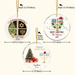 Personalised Christmas Tree Hanukkah Menorah Christmas Ornament with Family Name and Year Home Tree Decor Christmas Gift for Family Christian