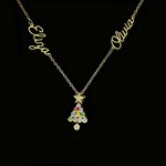 Henkilökohtainen Star joulukuusi syntymäkivi kaulakoru nimet Dainty korut joululahja äiti isoäiti vaimo