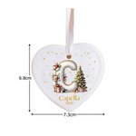 Personalised Reindeer Christmas Tree Initial Ceramic Christmas Ornament with Name and Year Christmas Decor Gift for Family Friends