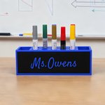 Personalized Multicolor Magnetic Marker Holder with Text Office Accessories Gift Back to School for Educator