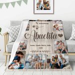 Manta suave personalizada con 10 fotos familiares y 1 a 8 nombres y texto regalo de cumpleaños Día de la Madre Día del Padre para familia