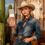 Personalized Let's Go Girls Western Style Makeup Brush Travel Storage Box Set with Name Birthday Wedding Gift for Friends Cowgirls