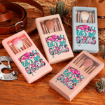 Personalized Let's Go Girls Western Style Makeup Brush Travel Storage Box Set with Name Birthday Wedding Gift for Friends Cowgirls