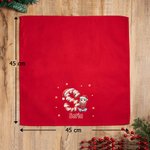 Tovagliolo natalizio personalizzato in 100% cotone con cappello di Natale iniziale e personaggio regalo per famiglia