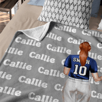 Personalized Softball Character Soft Throw Blanket with Team Name and Number Game Day Senior Night Team Gift for Team Members Softball Players