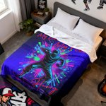 Personalised My Beat My Flow Colour Gradient Graffiti Street Dance Silhouette Soft Throw Blanket with Name Birthday Christmas Gift for Dancers