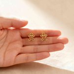 Personalised Romantasy Birthstone Gingerbread Man Stud Earrings Christmas Birthday Anniversary Gift for Woman