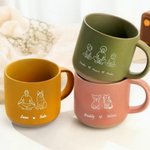 Personalised Line Art Style Dog Cat Character Design 12 oz Ceramic Mug with Handle and Name Memorial Gift for Pet Lovers Friends