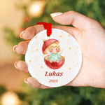 Personalised Christmas Angel Christmas Ceramic Ornament with Name and Date Tree Home Decor Christmas Gift for Family Friends