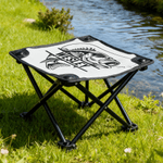 Personalized Realistic Fish Pattern Folding Fishing Stool with Name Outdoor Activities Camping Gift for Fishing Enthusiasts